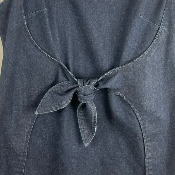 Holding Horses Anthropologie Denim Ribbon Dress Women 12 Blue Stretch Boho - Picture 8 of 13